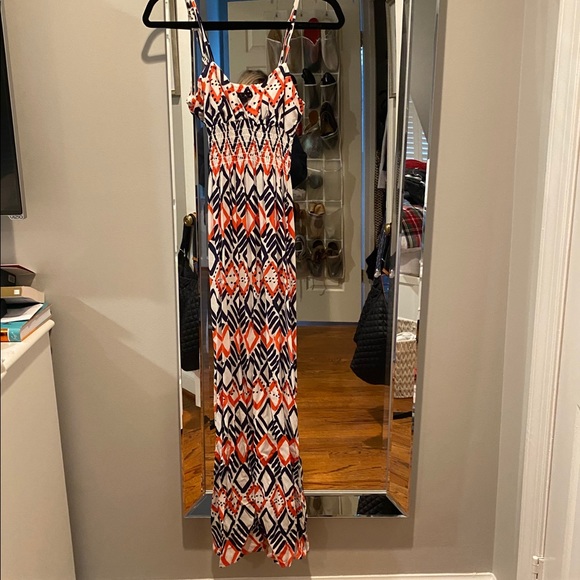 Aqua Geometric Maxi Dress NWOT - Picture 1 of 4